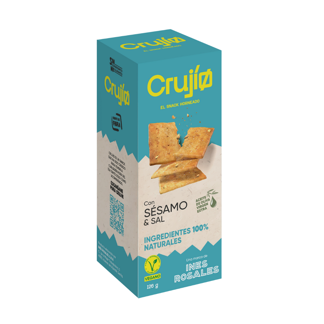 Crackers salados de Crujío de sésamo y sal.